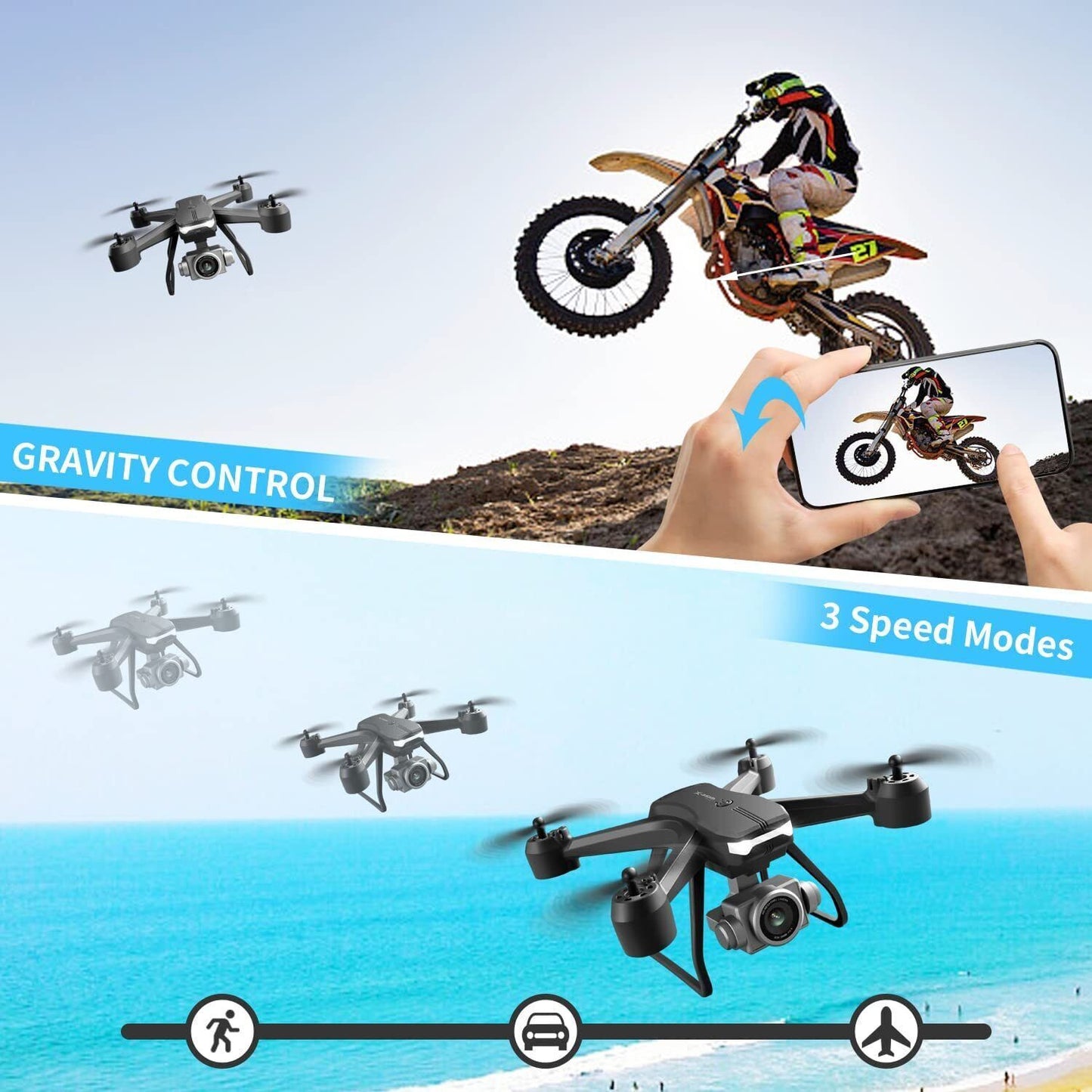 Dual Camera Portable RC Quadcopter