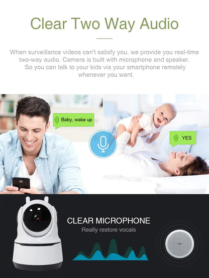 Wireless Security Camera 1080P Night Vision, Motion Detection, Activity Alert, Deterrent Alarm