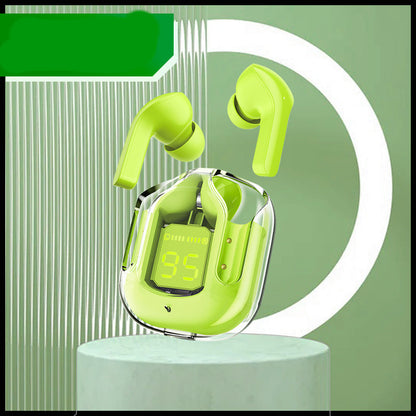 New Mini Transparent Wireless Bluetooth Headset Digital Display ENC Noise Reduction True Wireless Sports Music